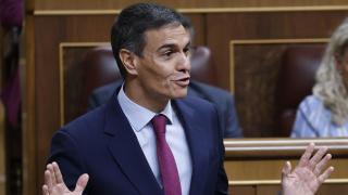 El presidente del Gobierno, Pedro Sánchez, interviene este miércoles en el pleno del Congreso.