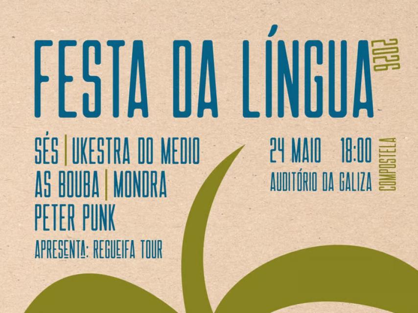 Cartel del evento solidario Festa da Língua da Semente