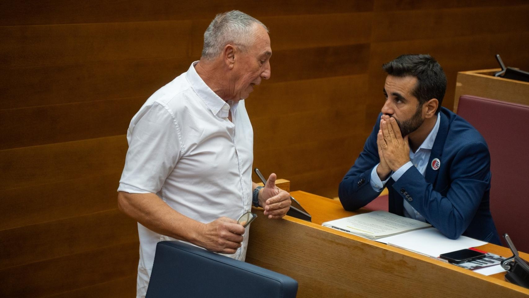 Los portavoces de Compromís y el PSPV, Joan Baldoví y José Muñoz. Jorge Gil / EP