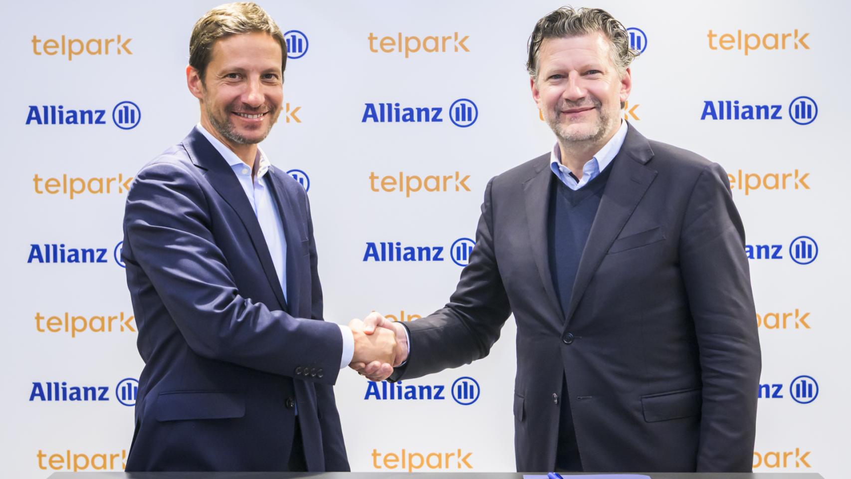 Veit Stutz, CEO de Allianz Seguros y Pedro Agapito, CEO de Telpark. 