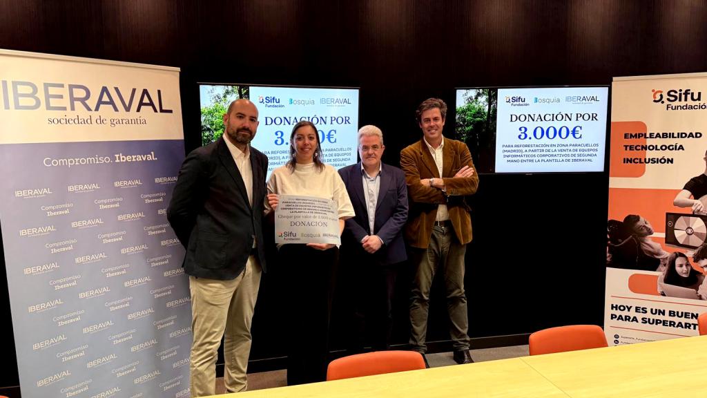Presentación del acuerdo entre Iberaval, Bosquia y Fundación Sifu para el proyecto de reforestación social en el municipio madrileño Paracuellos del Jarama