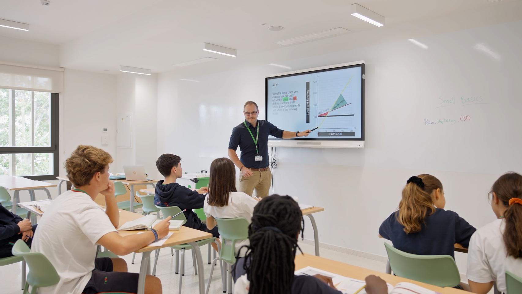 Alumnos en una de las aulas de The English Montessori School.