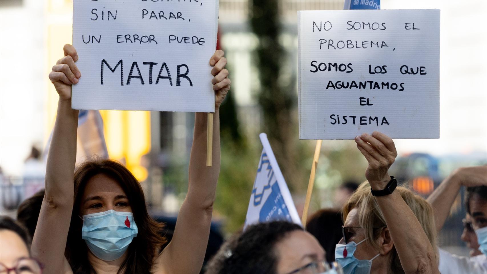 Concentración con motivo de la huelga médica del pasado miércoles 20 de mayo. 
