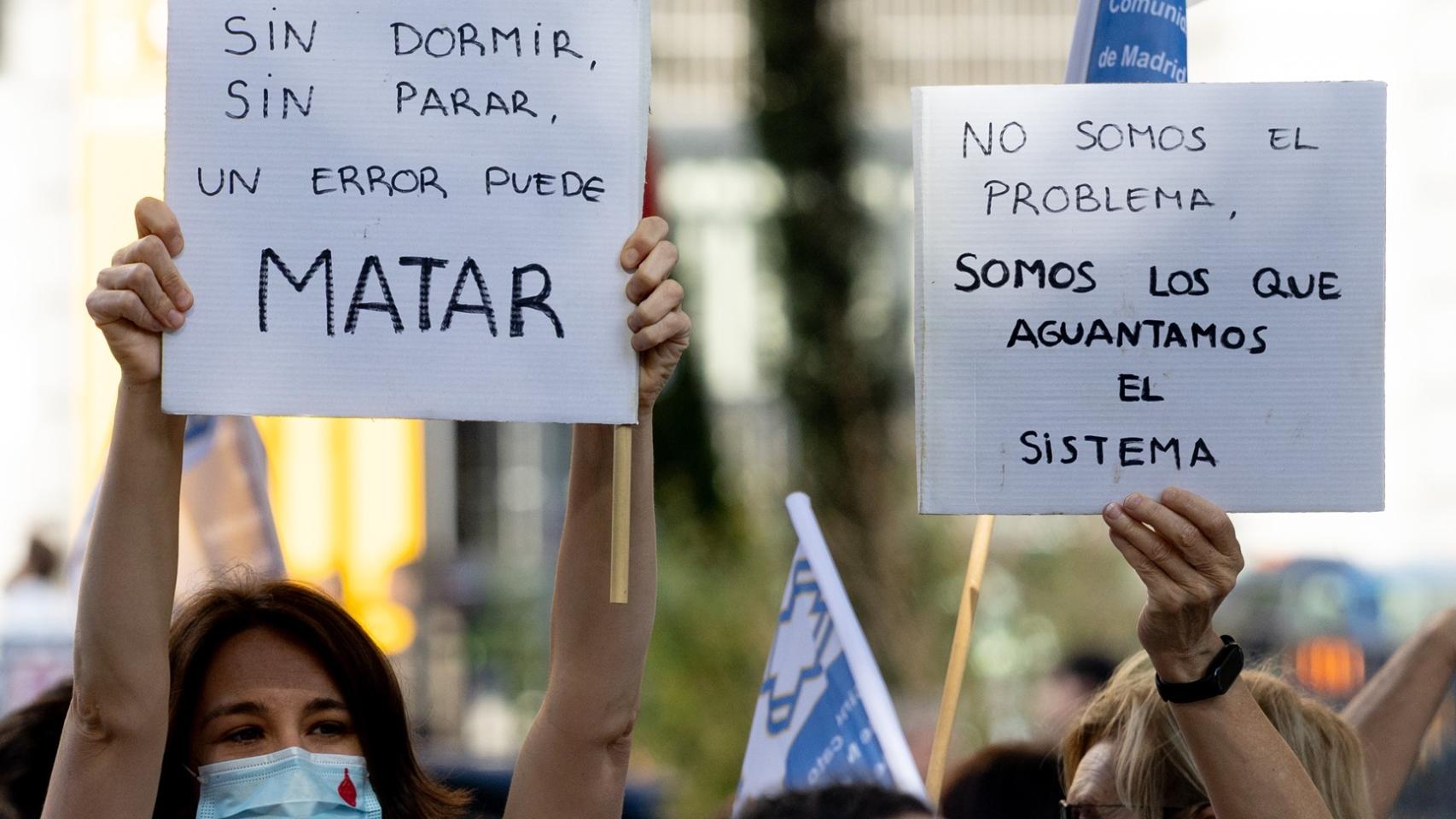 Concentración con motivo de la huelga médica del pasado miércoles 20 de mayo. 