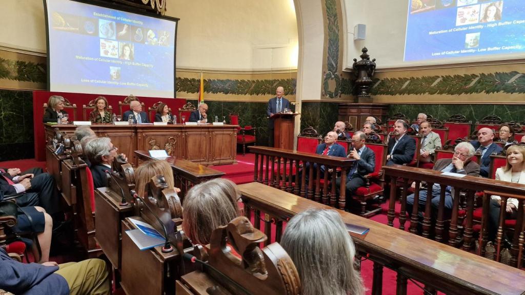 Intervención de Juan Carlos Izpisúa en la presentación de la Cátedra de Gerociencia de la UCAM.