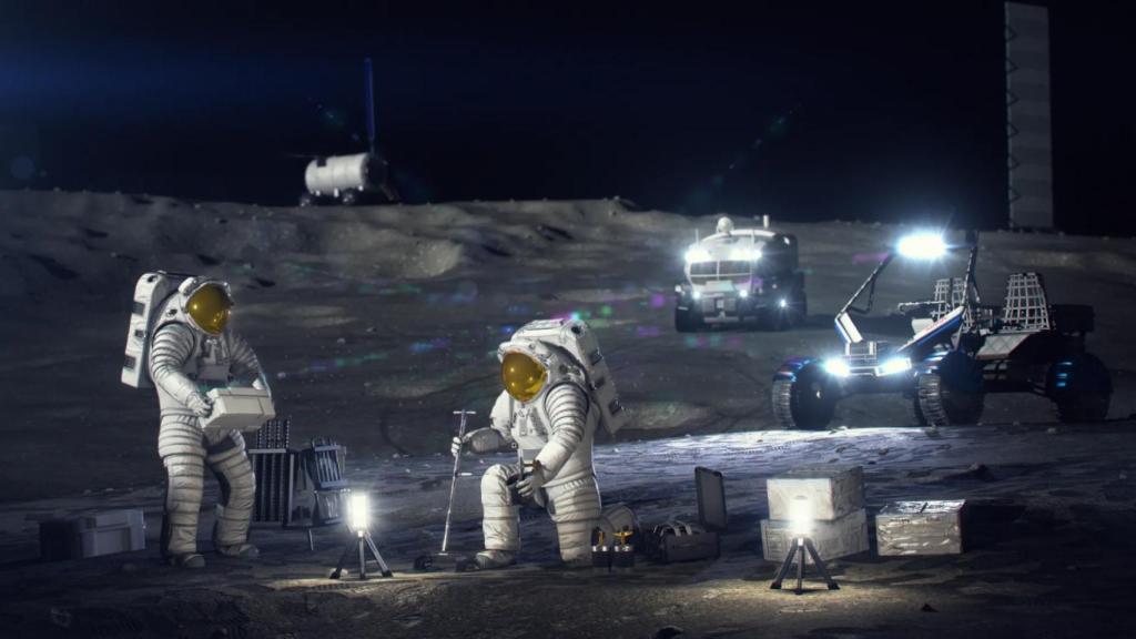 Imagen conceptual de la Moon Base, la base lunar de la NASA.