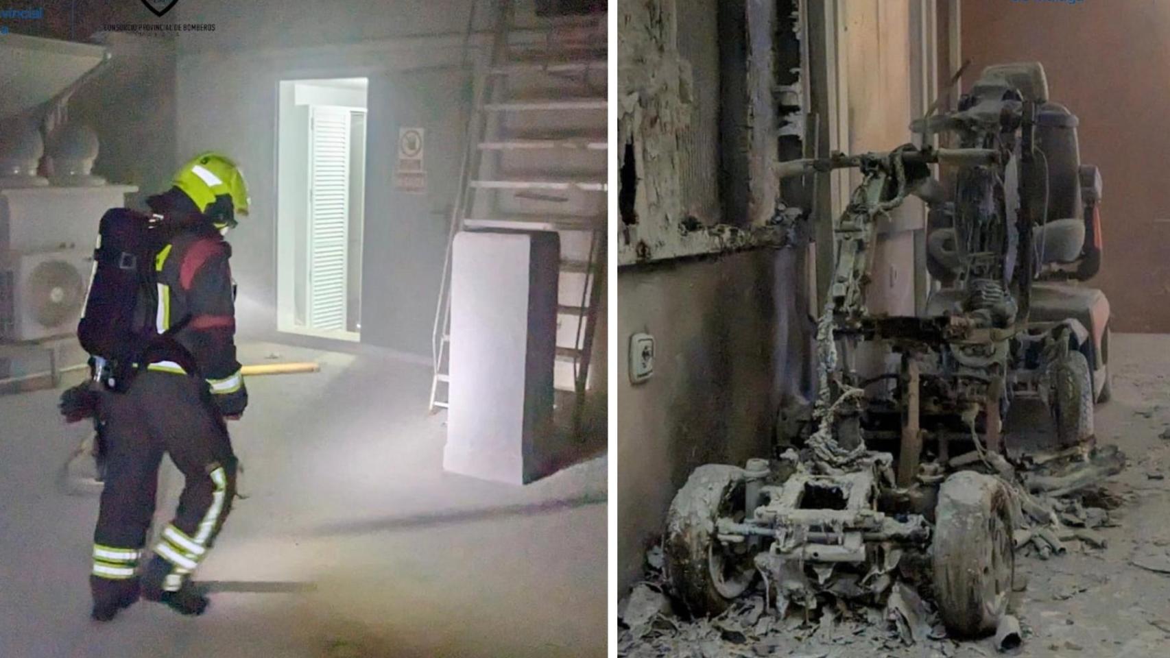 Un montaje con imágenes relacionadas con el incendio.