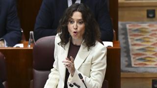 La presidenta de la Comunidad de Madrid, Isabel Díaz Ayuso, este jueves en la Asamblea.
