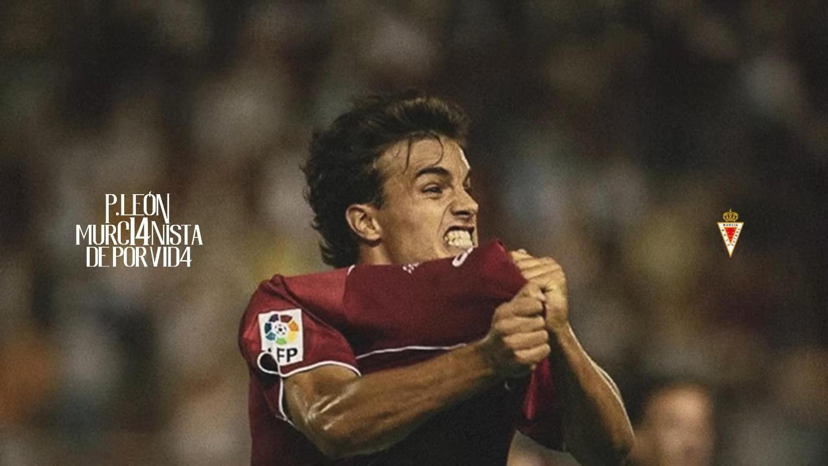 Pedro León durante su primera etapa en el Real Murcia CF