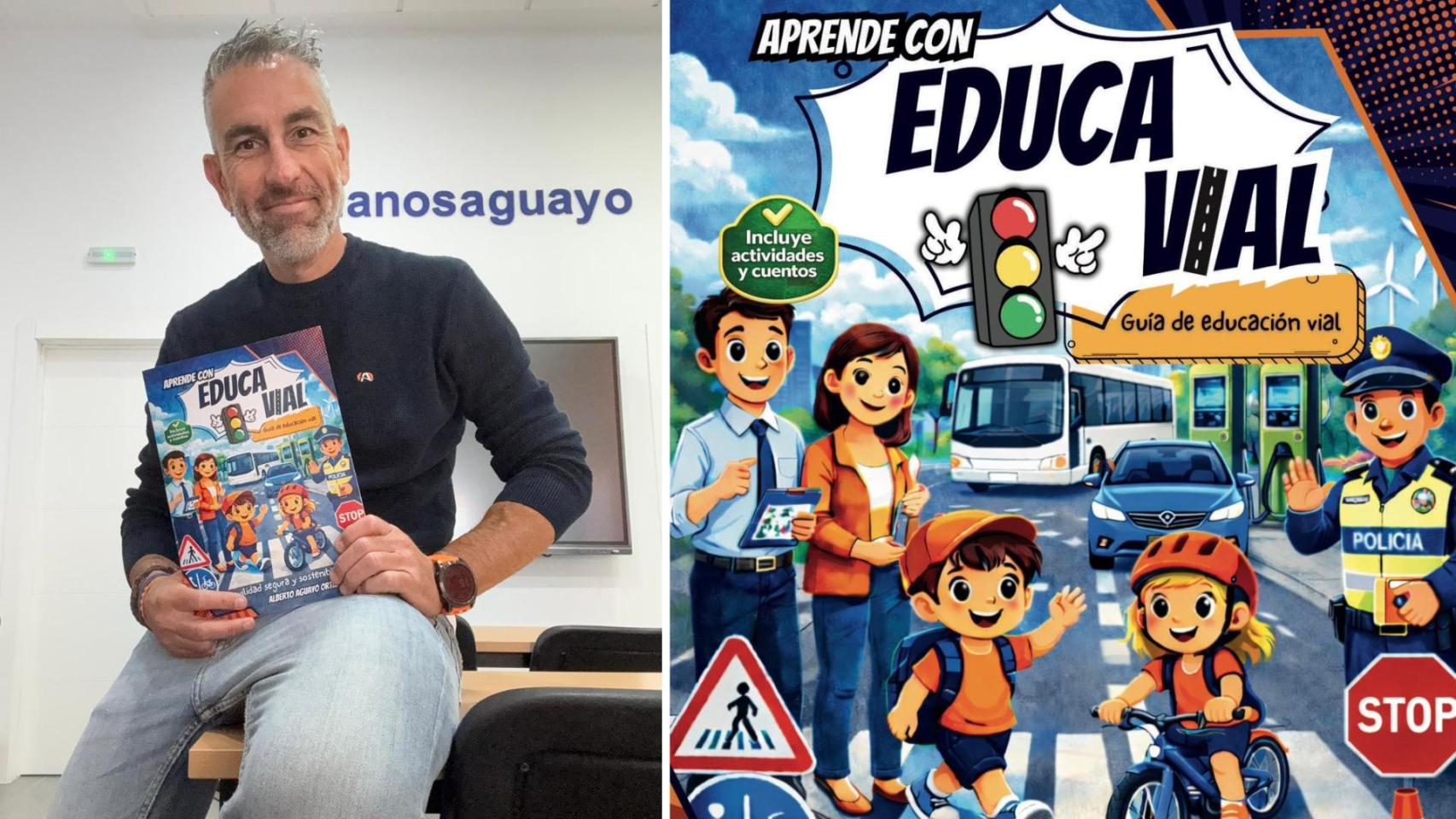 Un montaje con una imagen de Alberto y otra de la portada.