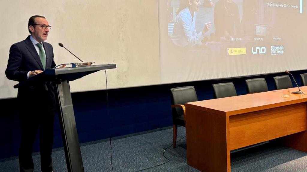 Intervención de Francisco Aranda, presidente de UNO, durante la inauguración del encuentro ‘Talento en clave logística el gran reto del sector’.
