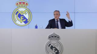 Florentino Pérez, durante la rueda de prensa en la que convocó las elecciones del Real Madrid.