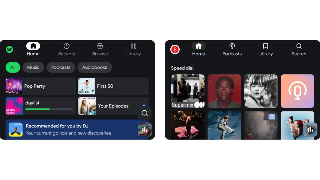 Las nuevas apps de Spotify y YouTube Music para Android Auto