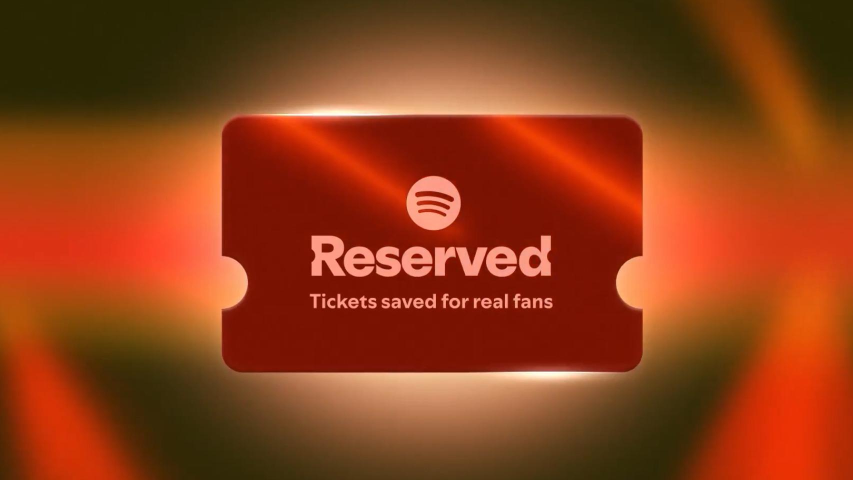 Creatividad de la función de reserva de entradas para conciertos de Spotify.