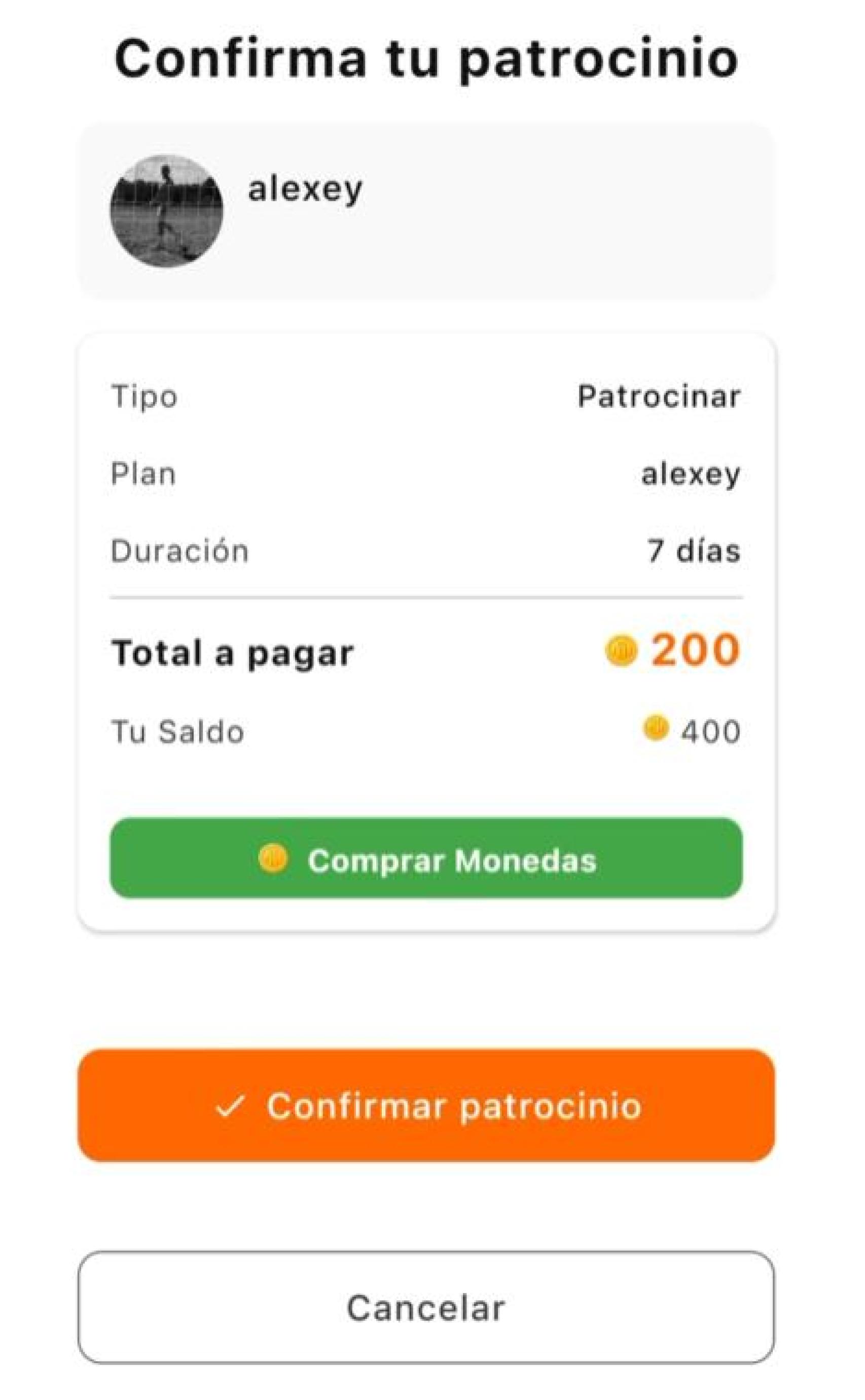 Uso de patrocinios en Biihlive