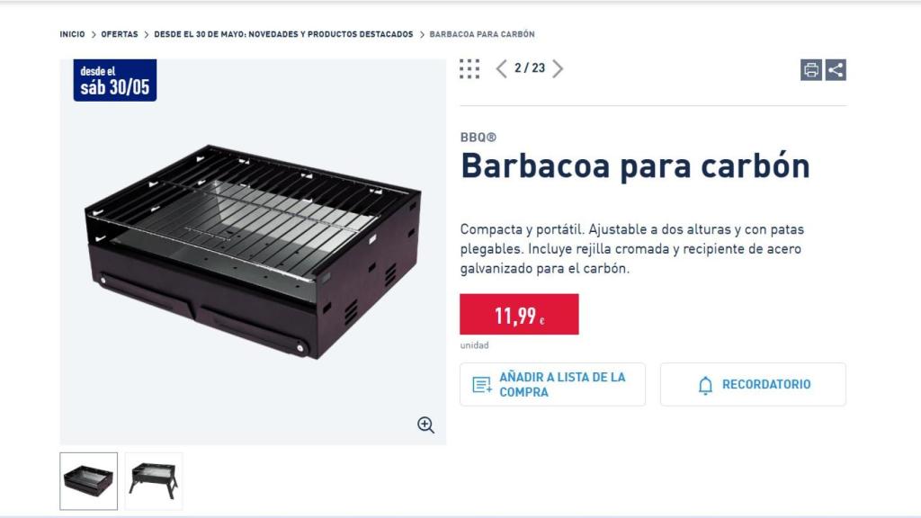 Barbacoa para carbón.
