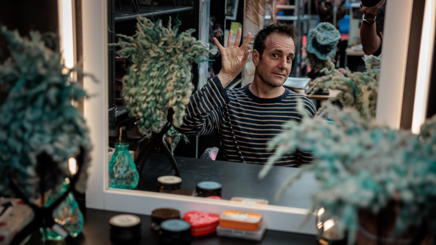 Pablo Bermejo en el camerino del Circo del Sol
