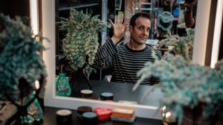 Pablo Bermejo en el camerino del Circo del Sol