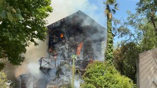 Casa del Corcho de Toledo incendiada.
