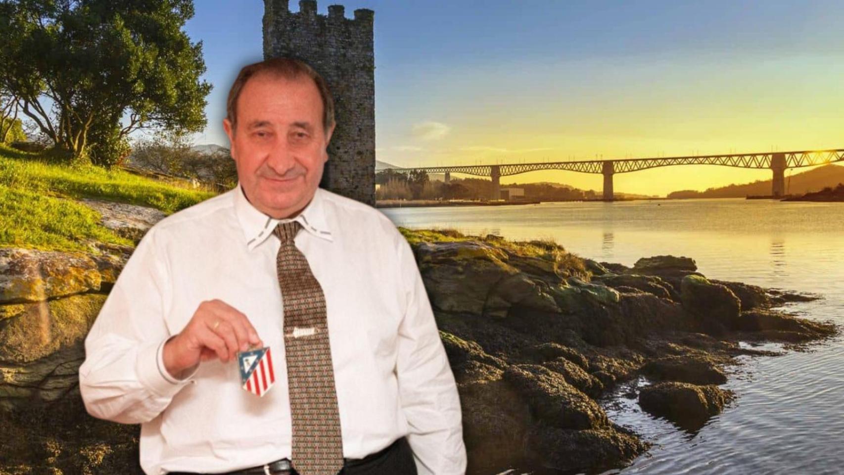 Jesús Gil y Gil con Los Ángeles de San Rafael de fondo. 