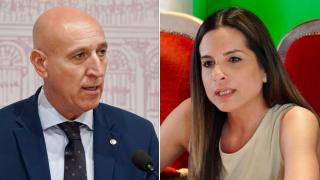 El alcalde de León, el socialista José Antonio Diez, y la vicesecretaria general del PSOE de Castilla y León, Nuria Rubio, en un montaje de EL ESPAÑOL