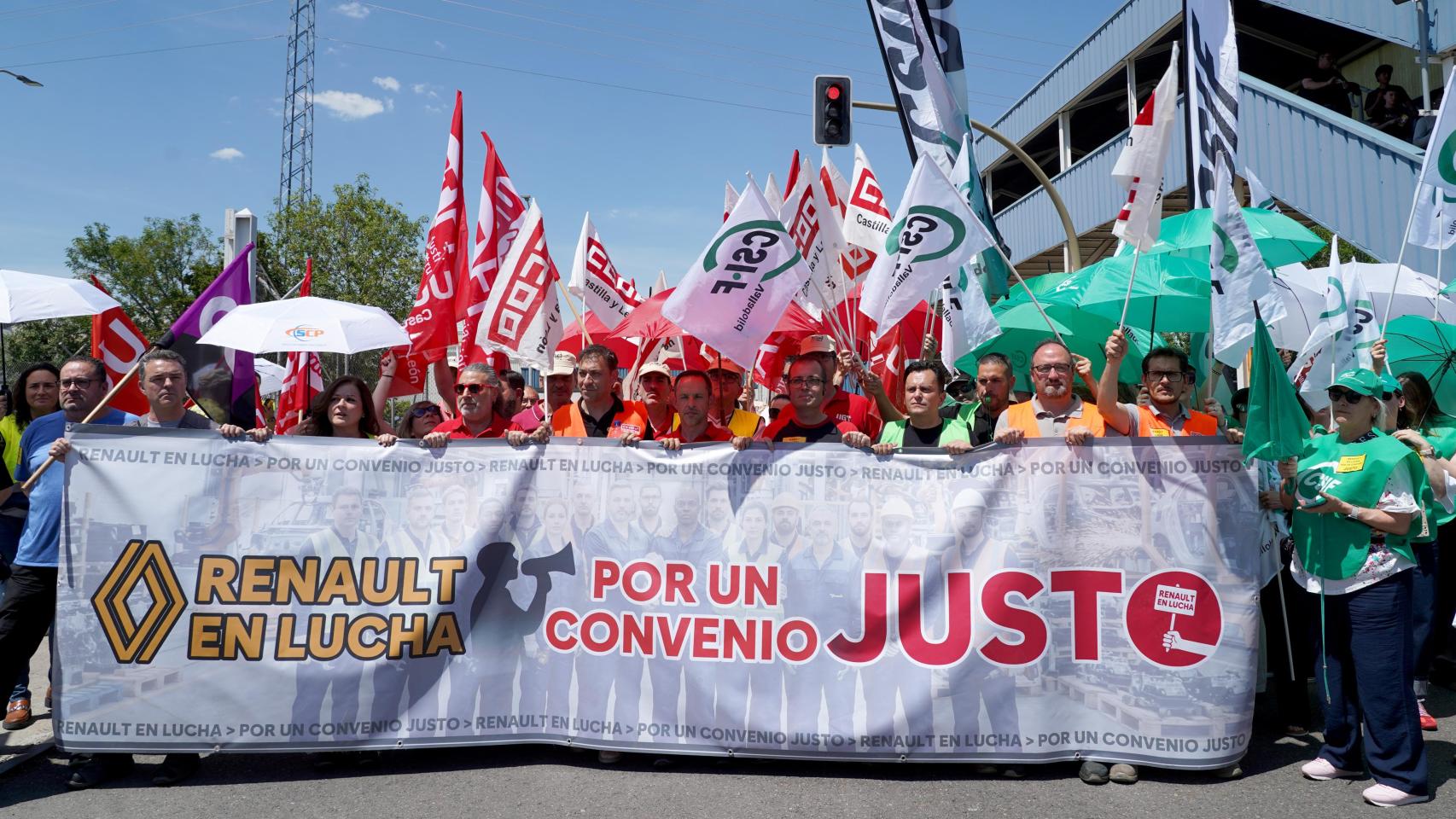 Manifestación de los trabajadores de Renault, este viernes