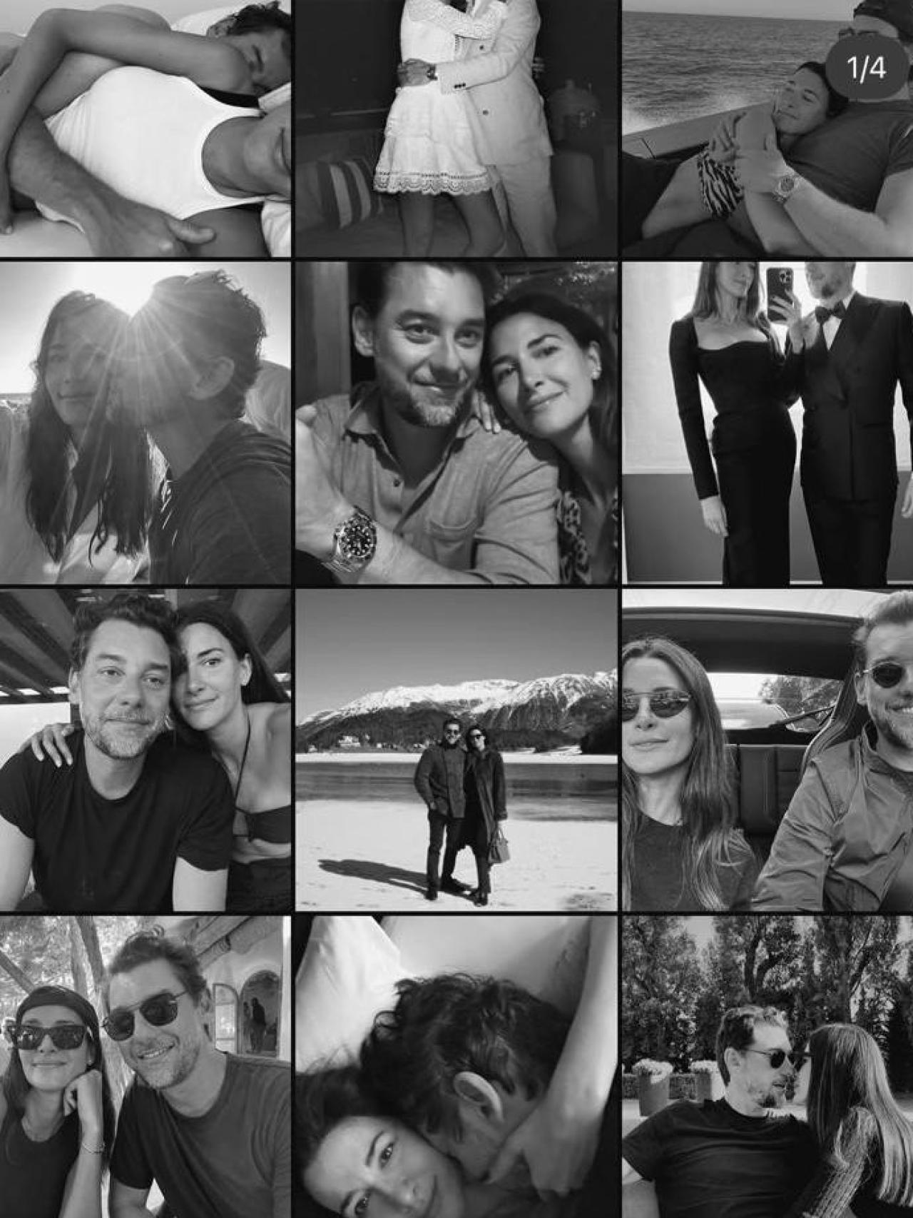 Un collage de fotos de la pareja.