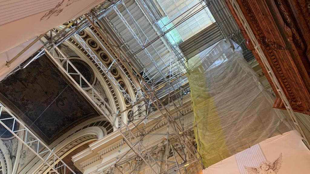 Estado actual de la cúpula de Bayeu, en restauración.