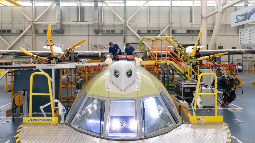 Futuro avión C295 MPA de España en la planta de Airbus, en Sevilla