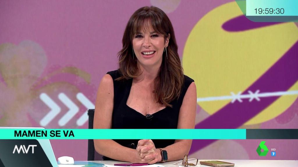 Mamen Mendizábal en el día de su despedida de 'Más vale tarde'.