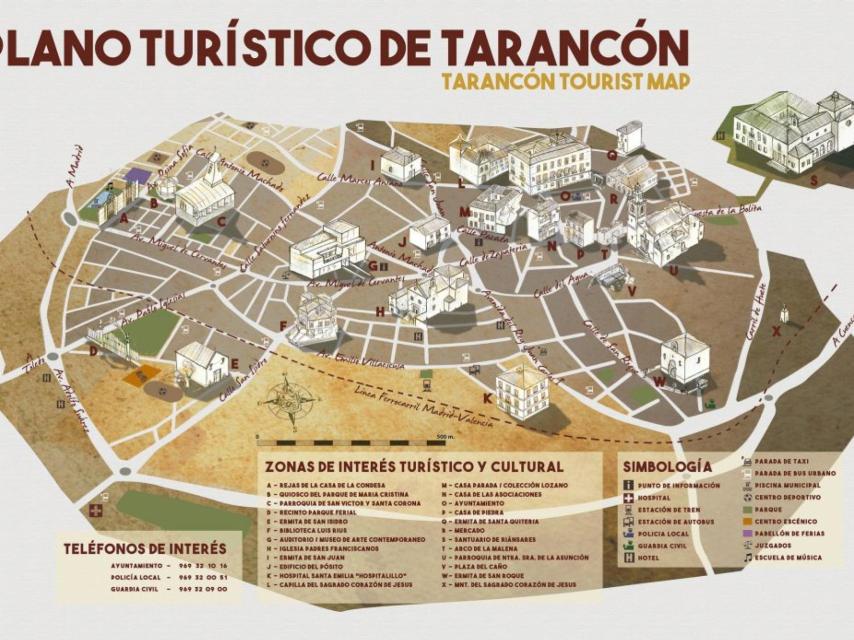 Plano turístico de Tarancón.