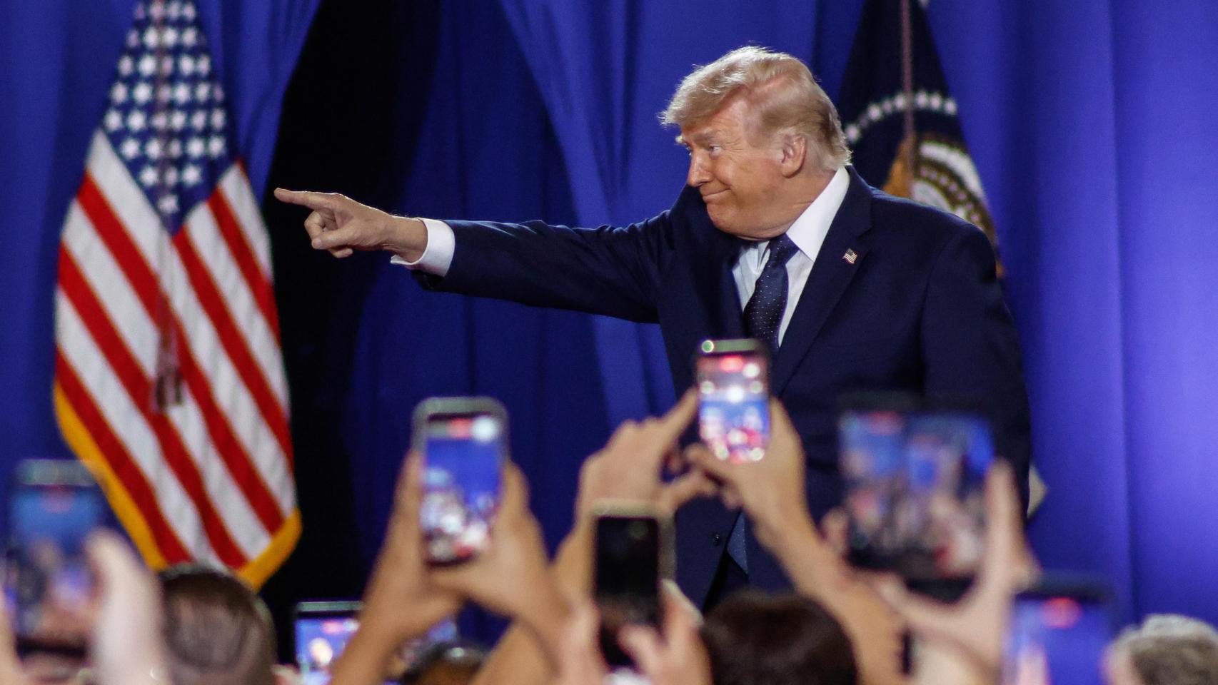 El presidente estadounidense, Donald Trump, durante un mitin en Suffern, Nueva York.