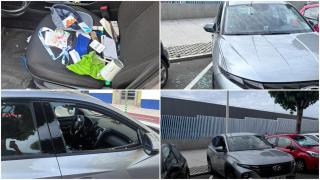 Imágenes del coche violentado.