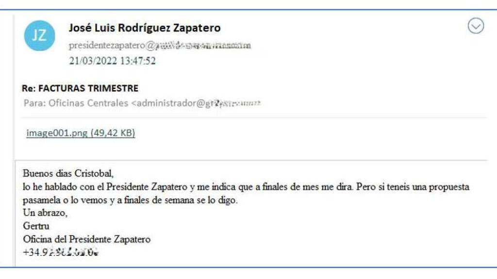 Lo he hablado con el Presidente Zapatero, afirma Gertrudis.