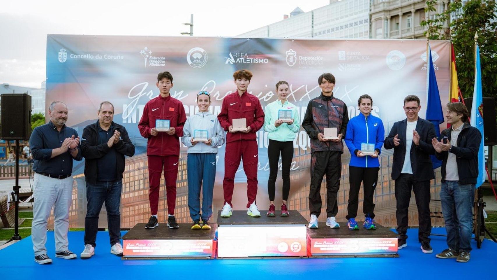 Podium de la prueba de Marcha.