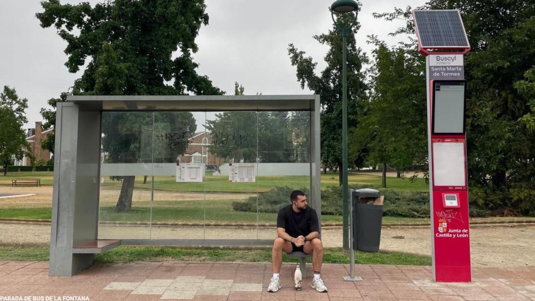 Una parada inteligente de Buscyl en el municipio salmantino de Santa Marta de Tormes
