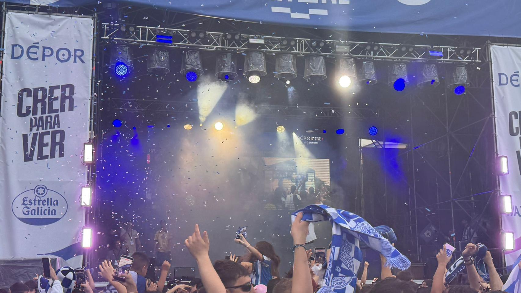 Celebración en la Fan Zone tras el ascenso del Dépor 