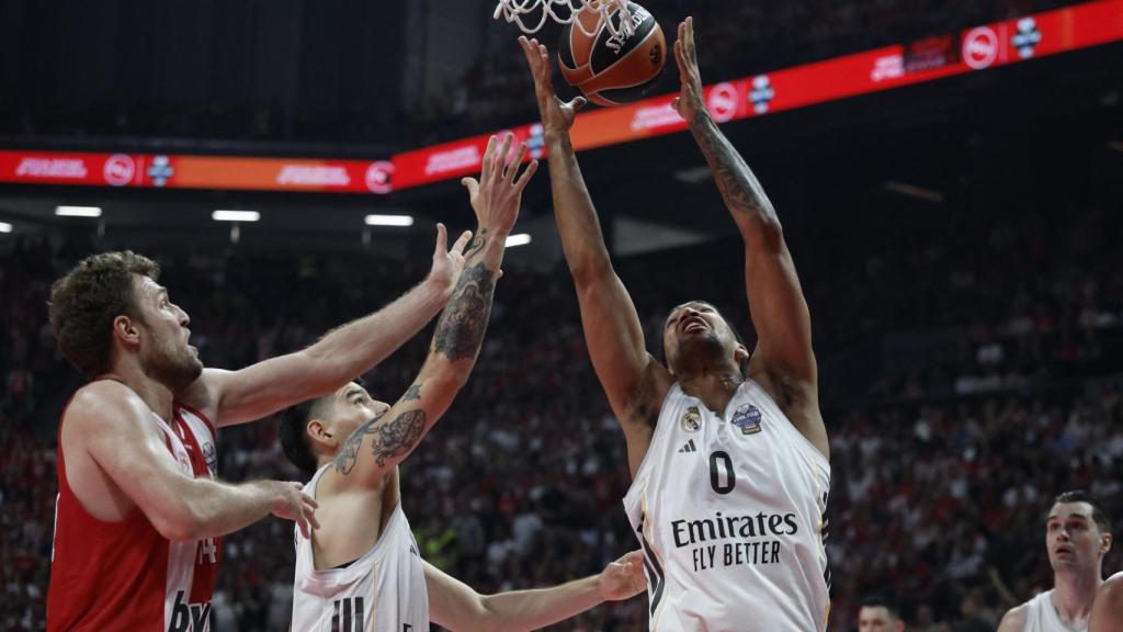 Trey Lyles, en una acción de la final de la Euroliga contra Olympiacos.