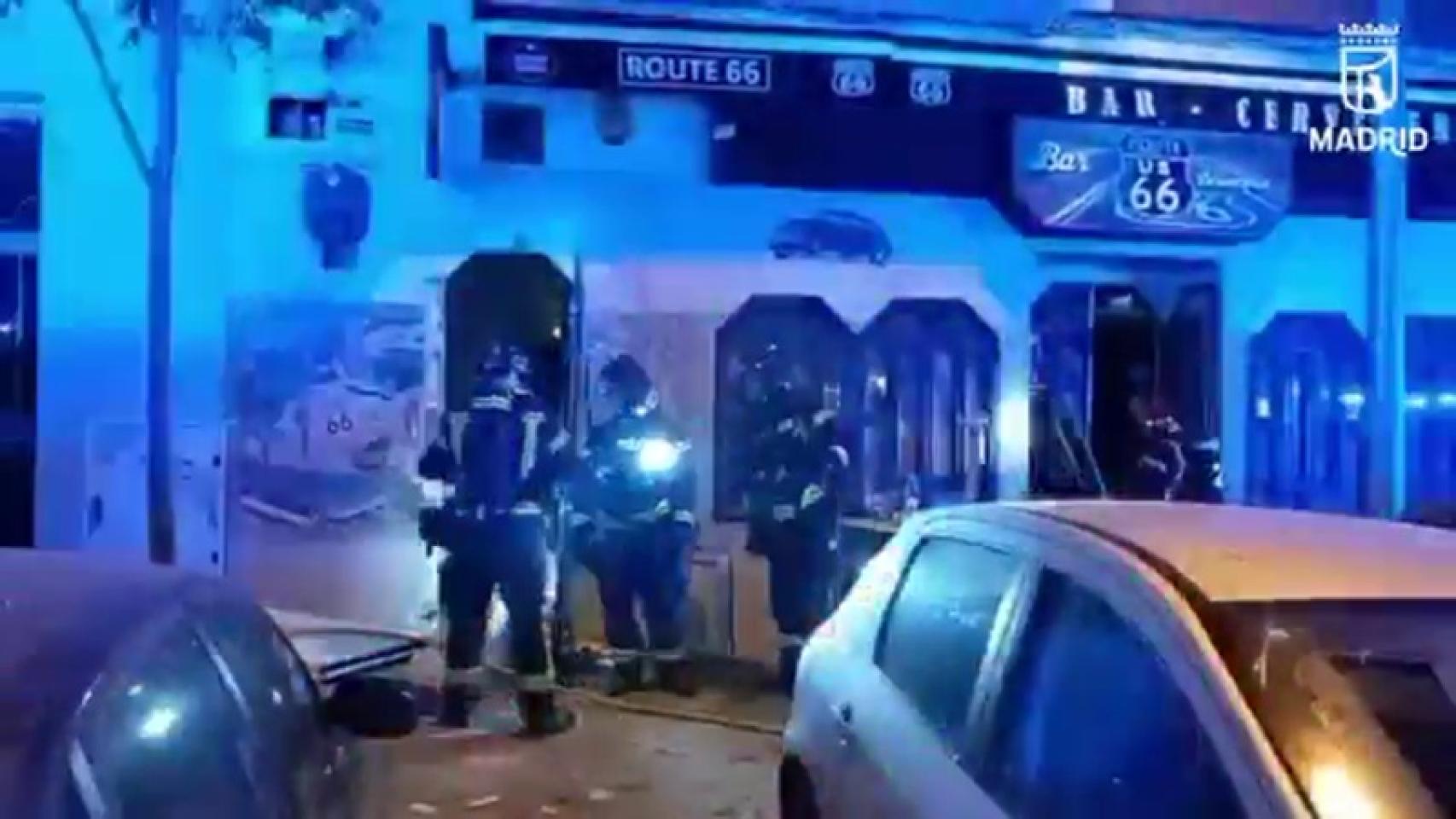 Imagen del bar donde se ha producido la explosión en el barrio madrileño de Villaverde.