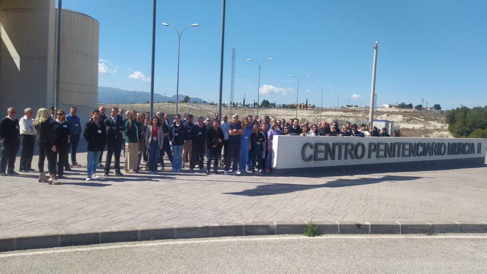 Una concentración de los trabajadores de la prisión de Campos del Río para pedir más protección y seguridad en 2024.