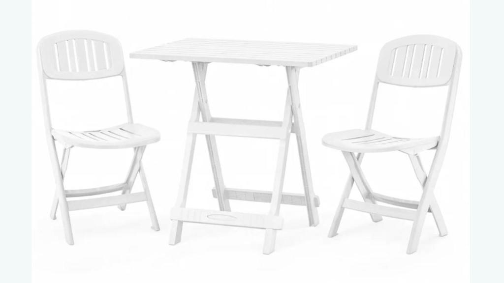Set de mesa y 2 sillas plegables Bali.