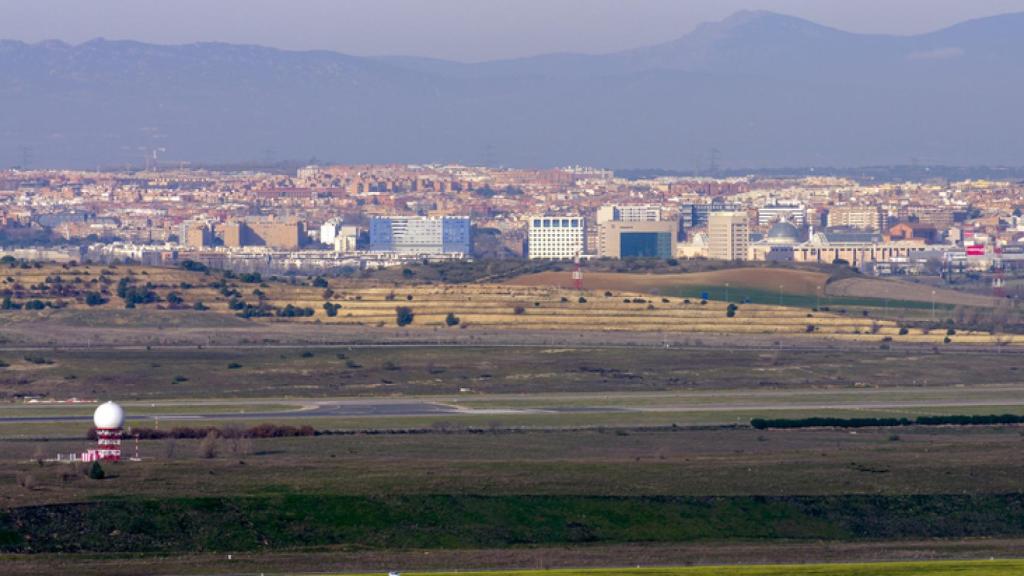 Alcobendas y San Sebastián de los Reyes desde el mirador de Paracuellos del Jarama. Madrid. España