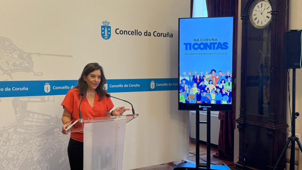 La alcaldesa Inés Rey durante la presentación de la nueva convocatoria de presupuestos participativos