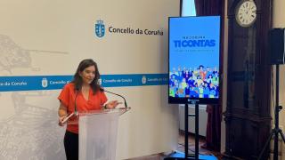 La alcaldesa Inés Rey durante la presentación de la nueva convocatoria de presupuestos participativos