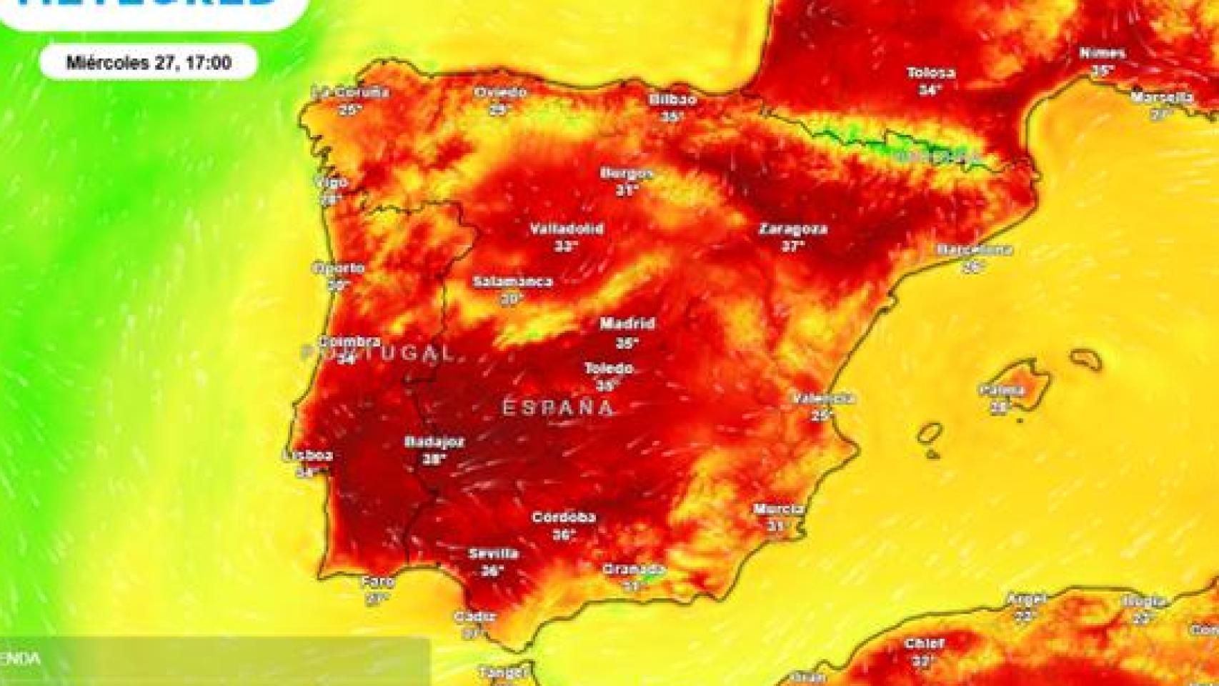 Mayo se despedirá con temperaturas de hasta 40 ºC en España, según Meteored .