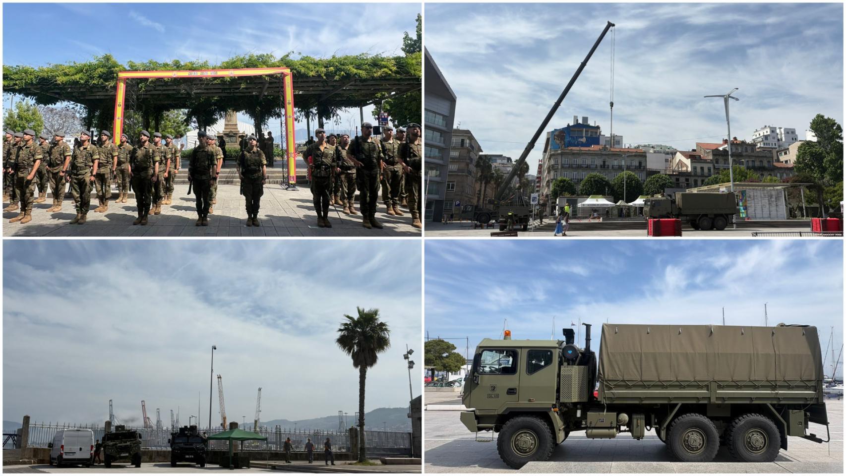 Preparativos para la celebración de los actos por el Día de las Fuerzas Armadas.
