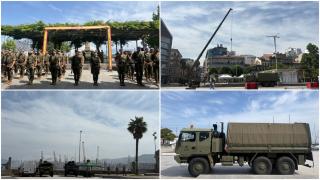 Preparativos para la celebración de los actos por el Día de las Fuerzas Armadas.