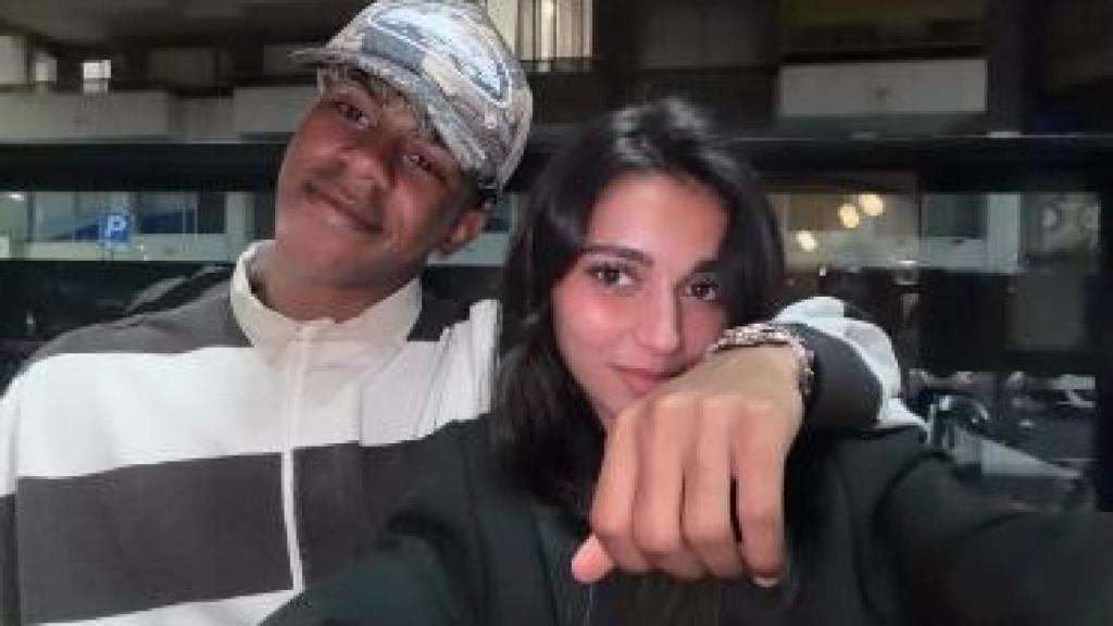 Lamine Yamal e Inés García en una foto compartida en sus redes sociales.
