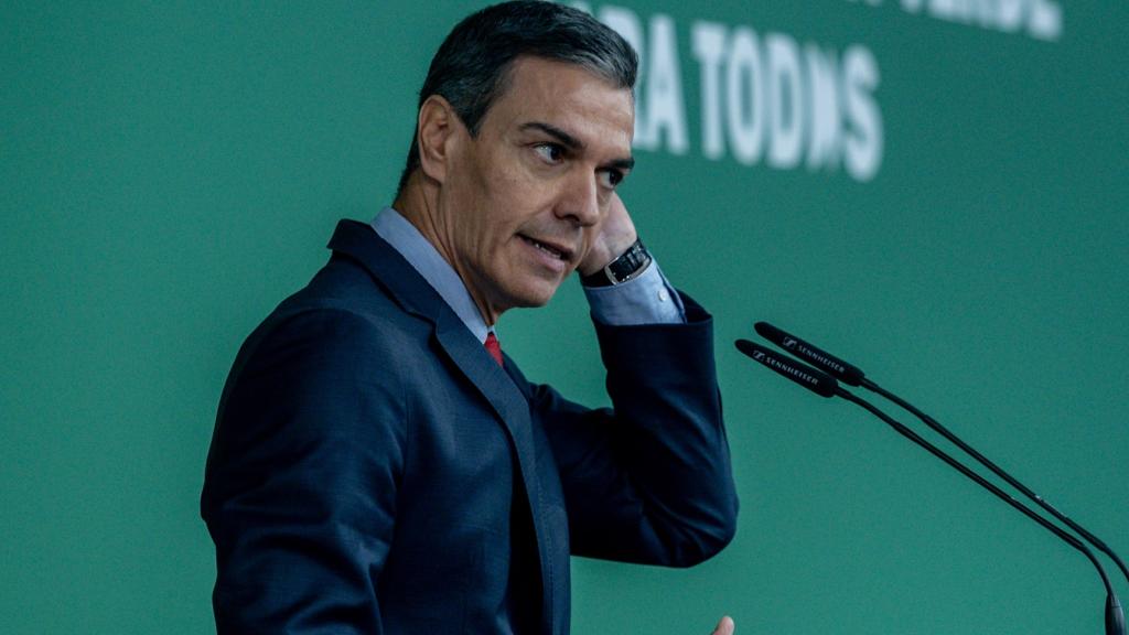 Pedro Sánchez, este lunes durante el acto de clausura de la presentación de la propuesta de Plan Social para el Clima.