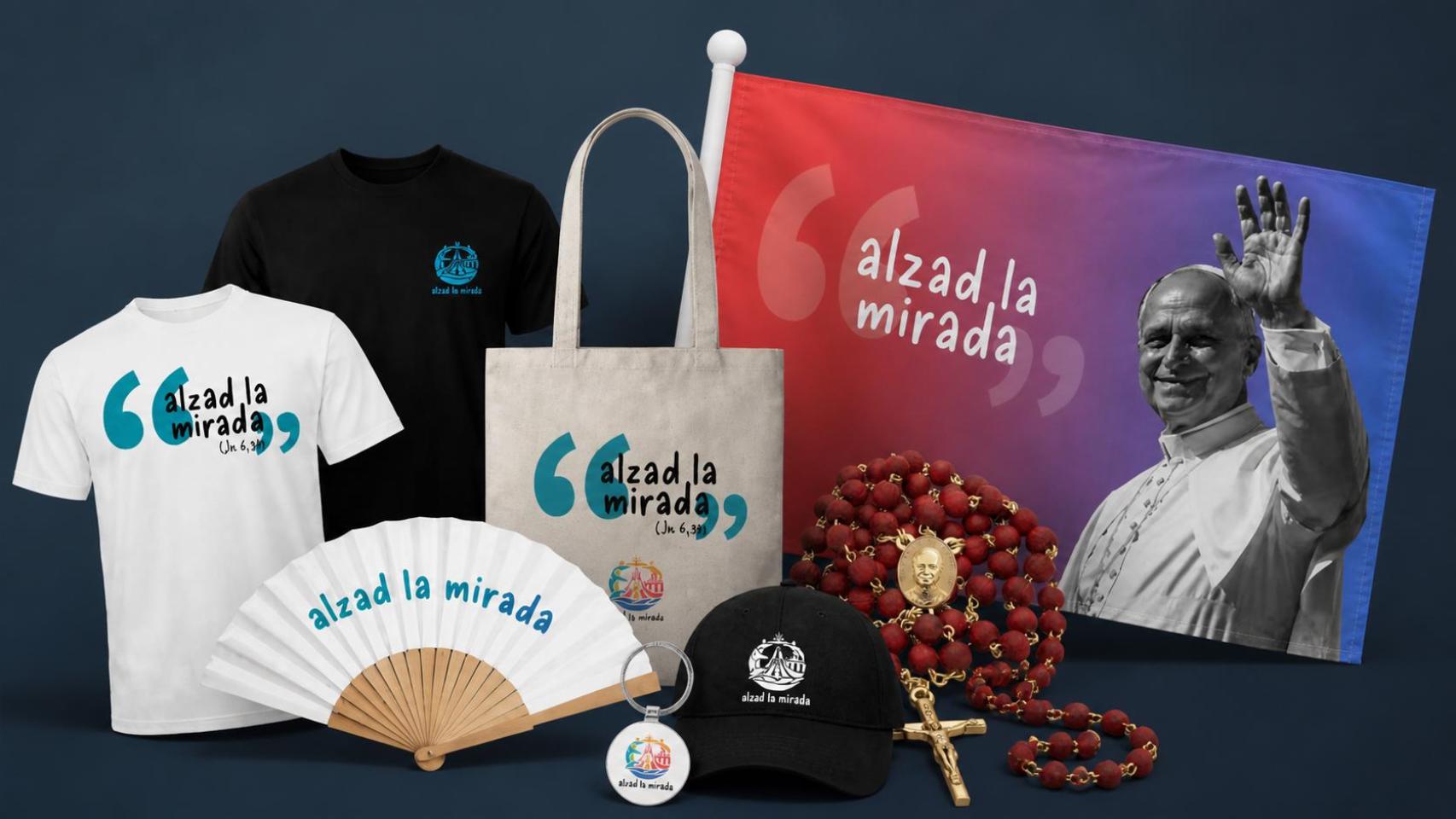 Mercandising que puedes comprar en la web Con el Papa.